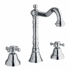 Klassischer 3-Loch-Mischer für Waschbecken aus Messing Made in Italy - Lisca Viadurini