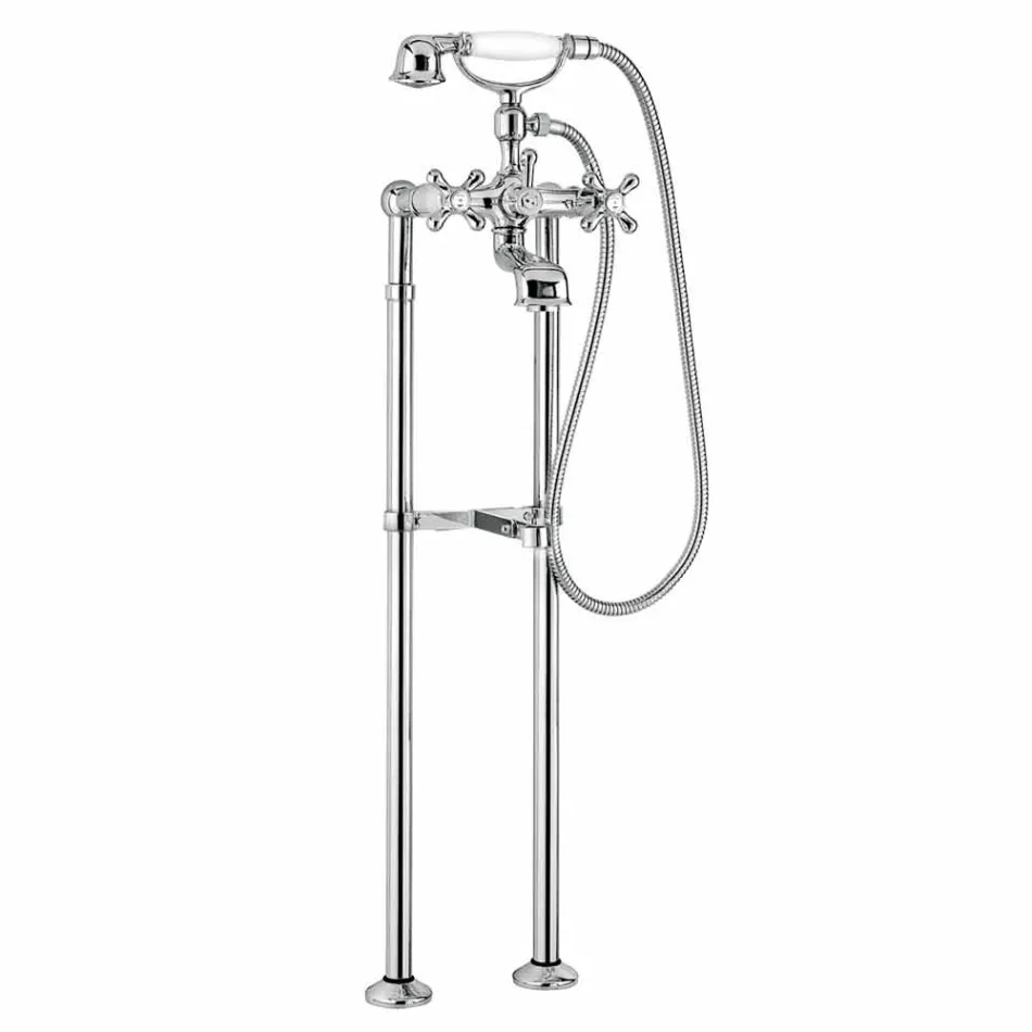 Klassischer Mischer für Bodenbadewanne aus Messing Made in Italy - Panico Viadurini