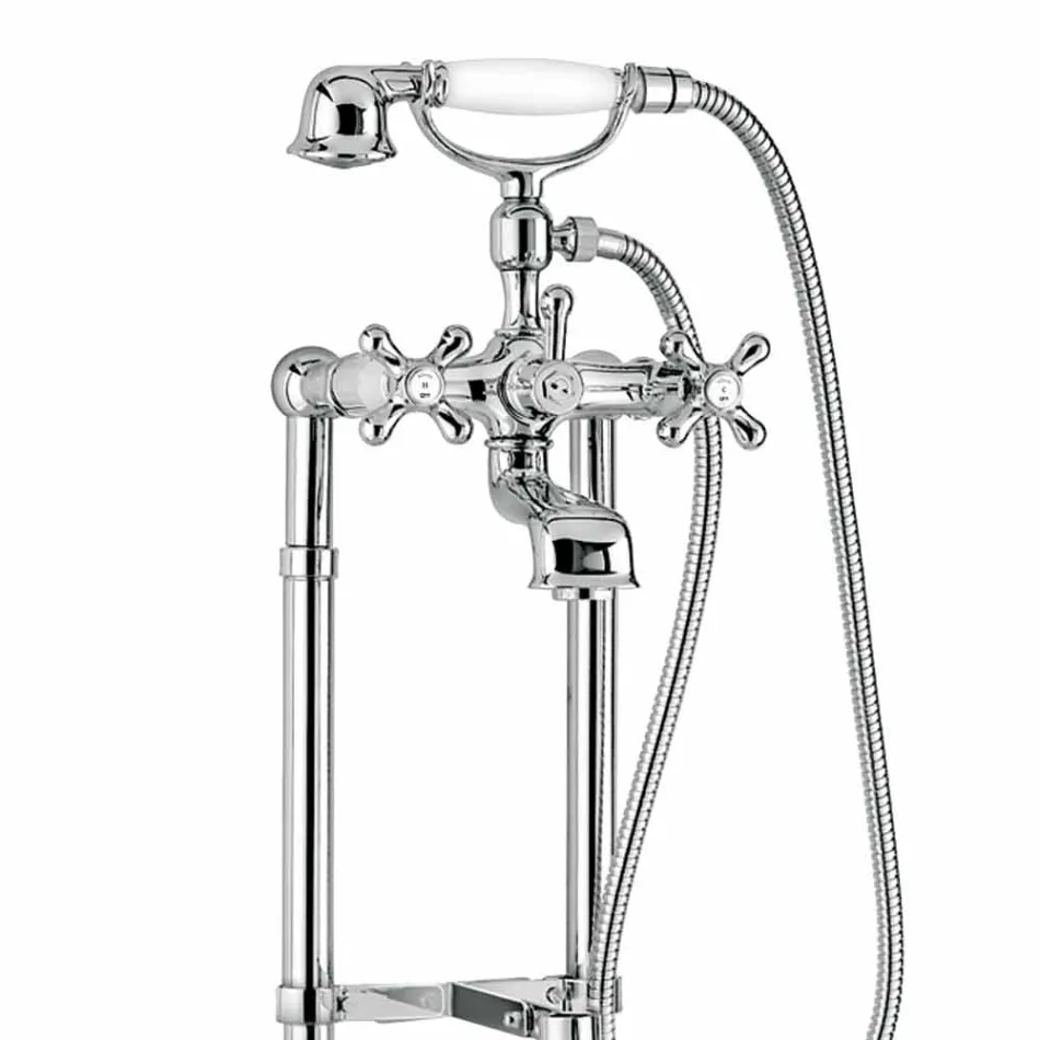 Klassischer Mischer für Bodenbadewanne aus Messing Made in Italy - Panico Viadurini