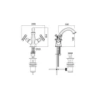 Einloch-Waschtischmischer im Vintage-Design aus Messing, hergestellt in Italien – Silvana Viadurini