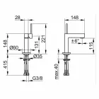 Moderner Waschbeckenmischer aus verchromtem Metall - Girino Viadurini