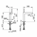 Moderner Waschbeckenmischer aus verchromtem Metall - Girino Viadurini
