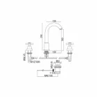 Moderner Mixer für Waschbecken mit Ablauf in Messingchrom Made in Italy - Liro Viadurini