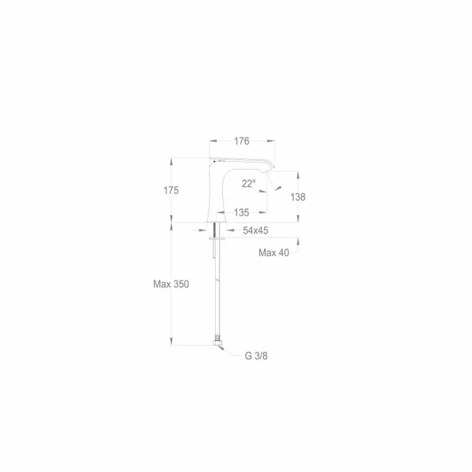 Moderner Messing-Waschtischmischer Made in Italy - Bonina Viadurini