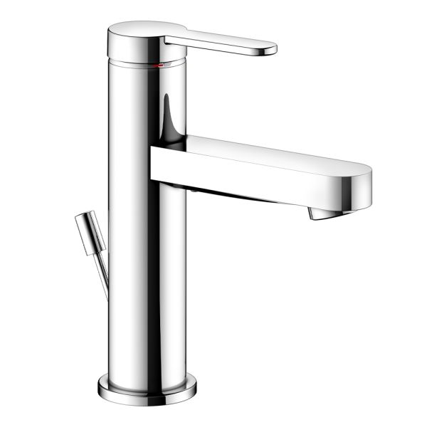 Einhebel-waschtischmischer mit flachem design aus verchromtem messing - agenore