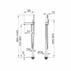 Moderner Einhebelmischer für Badewanne aus verchromtem Metall - Girino Viadurini