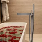 Moderner Einhebelmischer für Badewanne aus verchromtem Metall - Girino Viadurini
