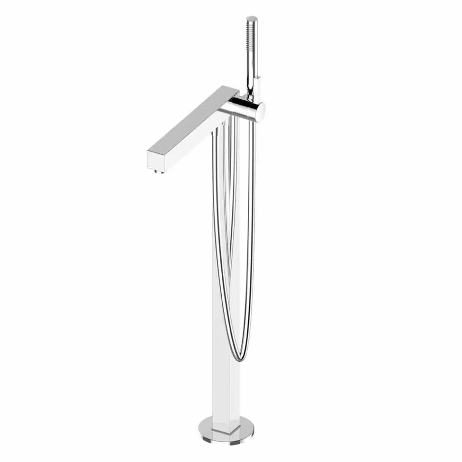 Moderner Einhebelmischer für Badewanne aus verchromtem Metall - Girino Viadurini