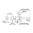 Quadratischer Design-Einhebel-Waschtischmischer zur Wandmontage - Erik Viadurini