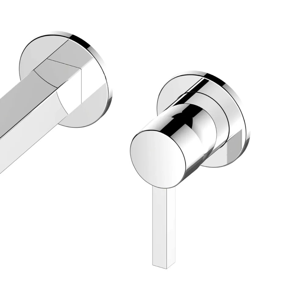 Quadratischer Design-Einhebel-Waschtischmischer zur Wandmontage - Erik Viadurini