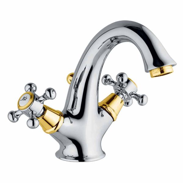 Hoher einlochmischer für badezimmerwaschbecken aus messing made in italy - lisca