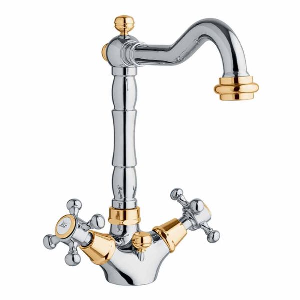 Einloch-waschtischmischer in messing classic design made in italy - lisca