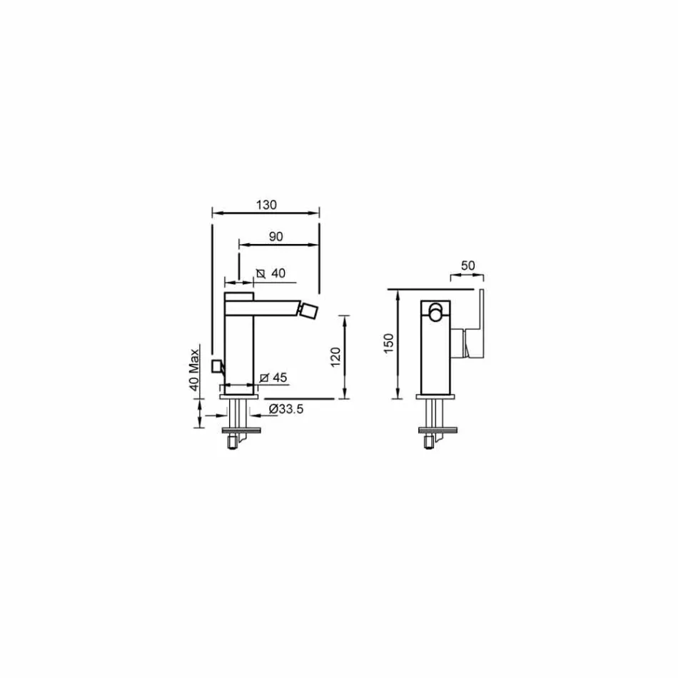 Made in Italy Bidetmischer mit Seitenhebel - Panela Viadurini
