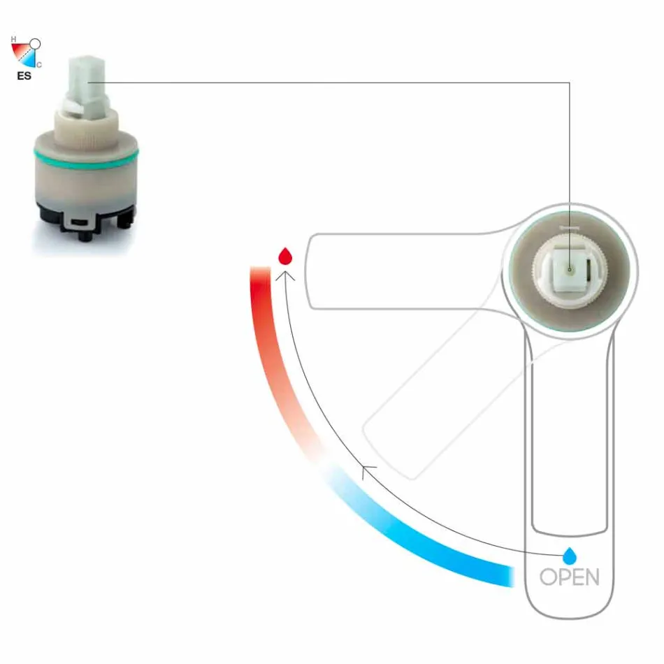 Bidetmischer aus verchromtem Messing ohne Abfluss Made in Italy - Sindra Viadurini