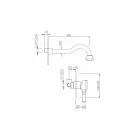 Wand-Waschtischmischer aus Messing Hergestellt in Italien - Neno Viadurini