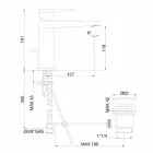 Waschbeckenmischer mit Ablauf in Chrom-Finish Made in Italy - Galla Viadurini