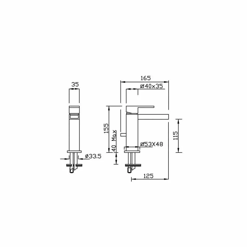 Waschbeckenmischer mit Messingablauf Made in Italy - Bibo Viadurini