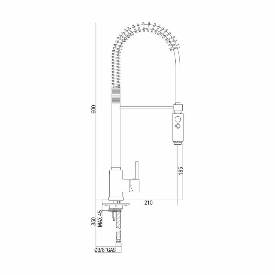 Küchenmixer aus Messing mit Handbrause Made in Italy - Kalimo Viadurini