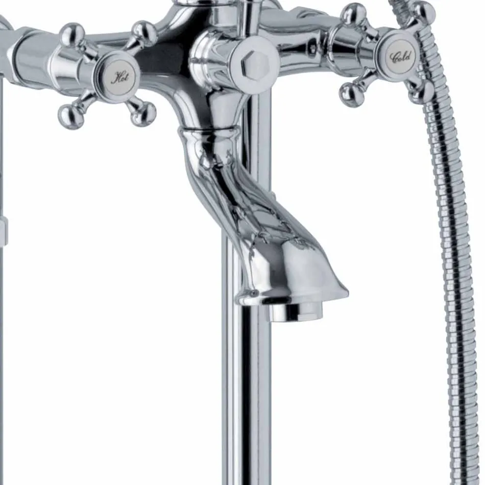 Classic Design Bodenbadewannenmischer aus Messing Made in Italy - Lisca Viadurini