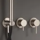 Unterputz-Wannenmischer mit 3 Ausgängen aus AISI 316L-Stahl - Artigli Viadurini