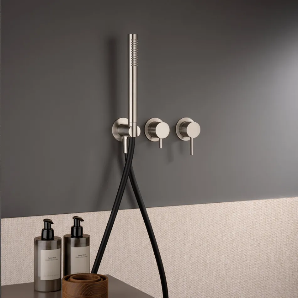 Unterputz-Wannenmischer mit 3 Ausgängen aus AISI 316L-Stahl - Artigli Viadurini