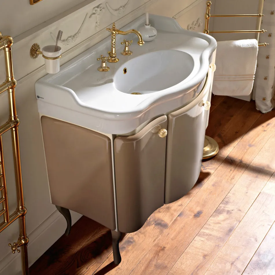 Schrank mit zwei Türen und glänzend lackiertem Korb, hergestellt in Italien – Candy Viadurini