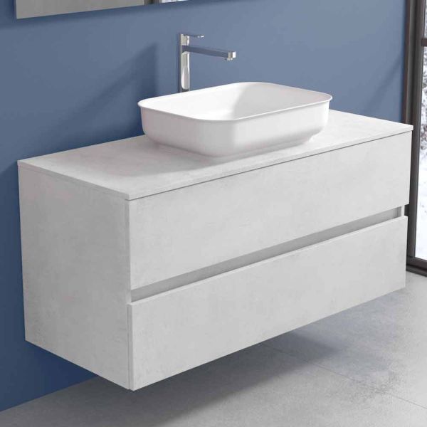 Hängende badezimmermöbel mit design-waschbecken in 4 ausführungen - paoletto