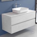 Hängende Badezimmermöbel mit Design-Waschbecken in 4 Ausführungen - Paoletto