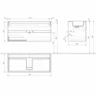Hängeschrank für Badezimmer mit integriertem Waschbecken in 3 Dimensionen - Marione Viadurini