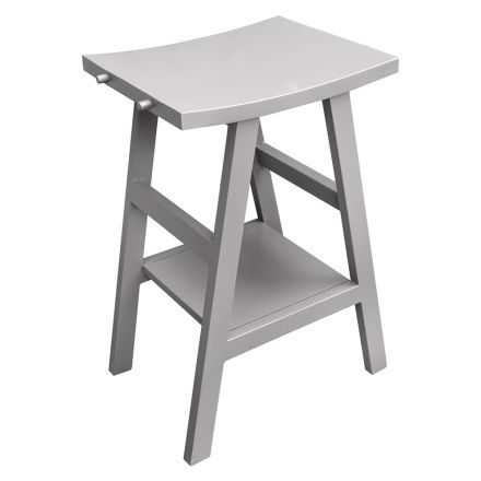 Badezimmermöbel mit Holzoberfläche und grauer halbgebogener Platte - Raomi Viadurini