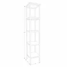 Säulen-Badezimmerschrank aus Teakholz und Stahl mit 4 offenen Regalen - Tamburino Viadurini