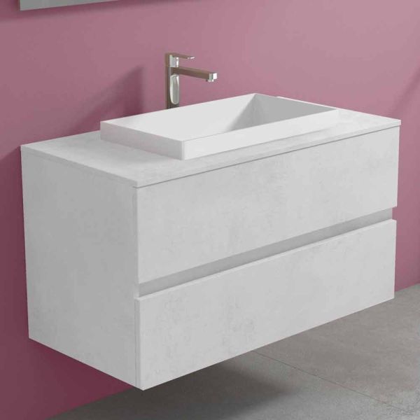 Abgehängter badezimmerschrank mit eingebautem waschbecken, modernes design - casimira