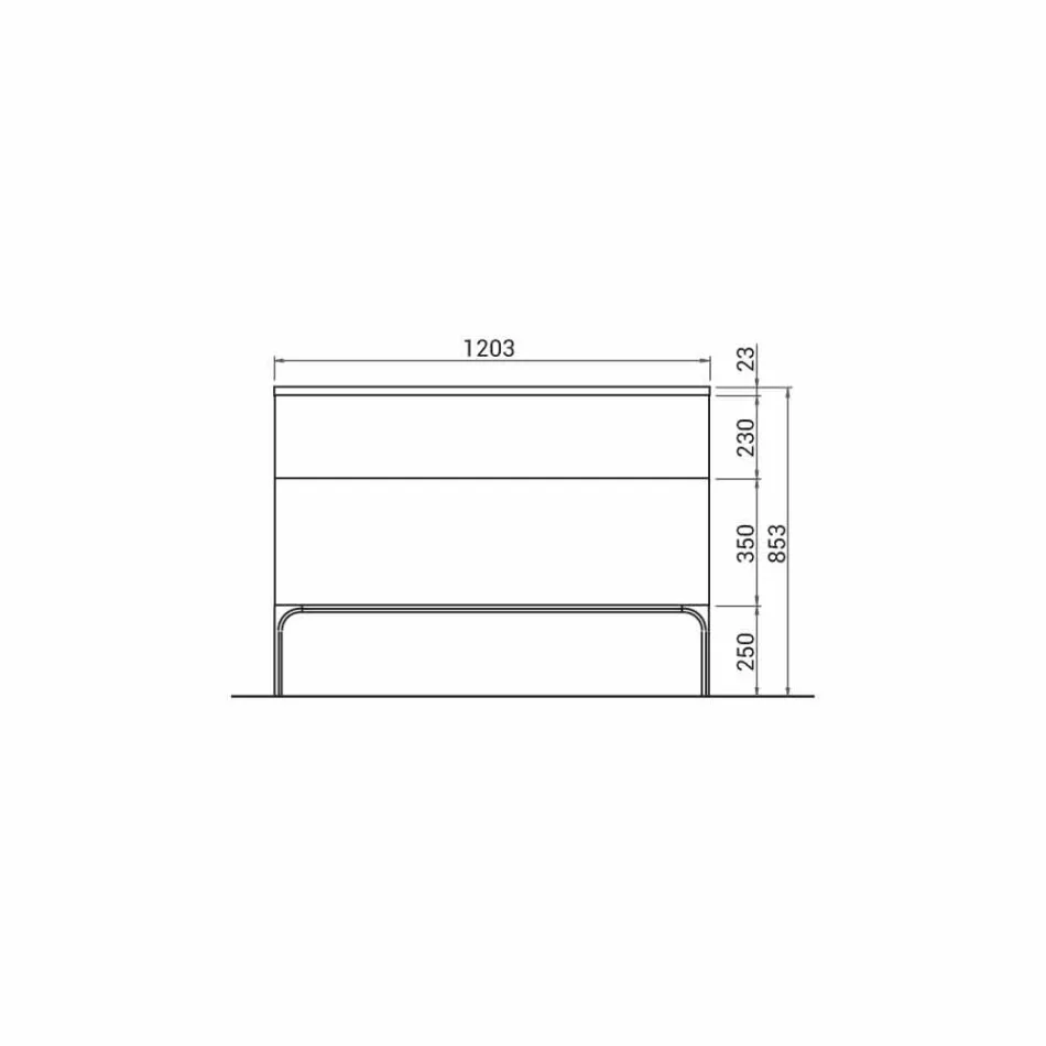 Badezimmerschrank mit Waschbecken in lackiertem Holz 120x85x46cm Bernstein, made in Italy Viadurini