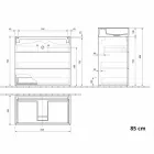Modernes Design Boden Badezimmerschrank aus Laminat mit Harz Waschbecken - Pompei Viadurini