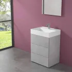 Modernes Design Boden Badezimmerschrank aus Laminat mit Harz Waschbecken - Pompei Viadurini