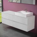 Abgehängter Badezimmerschrank mit Design Resin Countertop Washbasin - Alchimeo