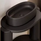 Badezimmerschrank aus Keramik in verschiedenen Farben Made in Italy - Mädchen Viadurini