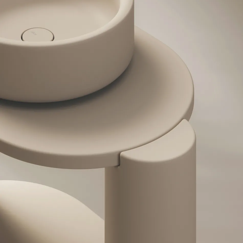 Badezimmerschrank aus Keramik in verschiedenen Farben Made in Italy - Mädchen Viadurini