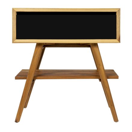 Moderner Badezimmerschrank mit Holzoberfläche und großer schwarzer Farbplatte - Gatien Viadurini