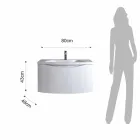 Moderner abgehängter Badezimmerschrank mit Waschbeckenregal und Designspiegel - Michele Viadurini