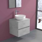 Abgehängter Badezimmerschrank mit rundem Waschtisch, modernes Design - Dumbo Viadurini