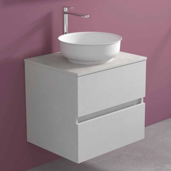 Abgehängter badezimmerschrank mit rundem waschtisch, modernes design - dumbo