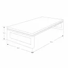 Hängender Badezimmerschrank aus Teakholz mit Handtuchhalter in Hi Macs® Weiß - Saverno Viadurini