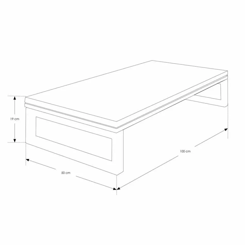 Hängender Badezimmerschrank aus Teakholz mit Handtuchhalter in Hi Macs® Weiß - Saverno Viadurini