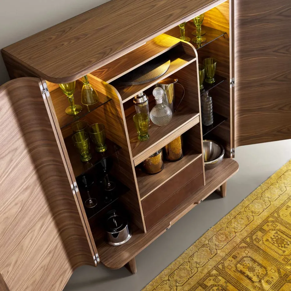 Design Barmöbel aus Massivholz mit 2 Türen Grilli York in Italien hergestellt  Viadurini