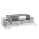 Niedriger TV-Ständer aus Holz Wohnzimmer 3 Türen und offenes Fach - Therese Viadurini