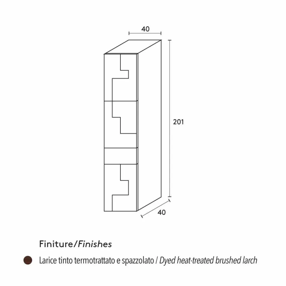 Kabinett Säule aus gebürstetem Lärche Azalea Viadurini