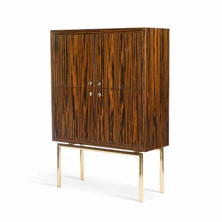 Moderner Schrank mit 4 Türen aus glänzendem Ebenholz Ada Viadurini