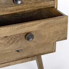 Mobiles Sideboard 2 Türen 3 Schubladen aus Vintage Mangoholz - Desiderio Viadurini