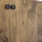 Mobiles Sideboard 2 Türen 3 Schubladen aus Vintage Mangoholz - Desiderio Viadurini